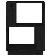 Bücherregal/Raumteiler Schwarz 51x25x70 cm Massivholz Kiefer