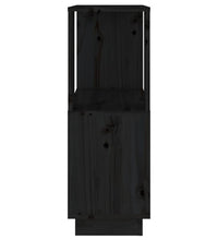 Bücherregal/Raumteiler Schwarz 51x25x70 cm Massivholz Kiefer