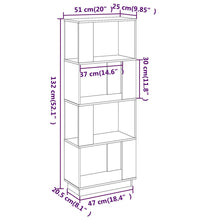 Bücherregal/Raumteiler Honigbraun 51x25x132cm Massivholz Kiefer
