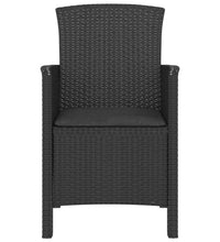 3-tlg. Garten-Lounge-Set mit Kissen PP Rattan Graphit