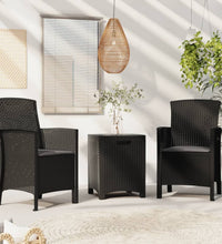 3-tlg. Garten-Lounge-Set mit Kissen PP Rattan Graphit