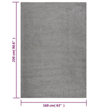 Teppich Shaggy Hochflor Grau 160x230 cm