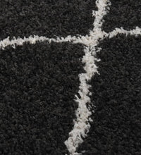 Teppich Shaggy Hochflor Creme und Anthrazit 80x150 cm