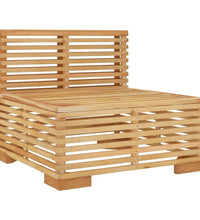 Garten-Mittelsofa mit Creme Kissen Massivholz Teak