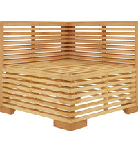 Garten-Ecksofa mit Creme Kissen Massivholz Teak