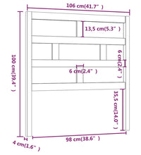Kopfteil Grau 106x4x100 cm Massivholz Kiefer