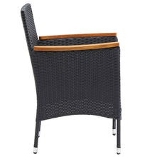 Garten-Essstühle 4 Stk. Poly Rattan Schwarz