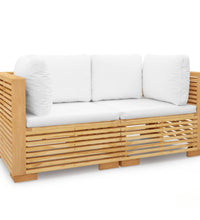 Garten-Ecksofas mit Kissen 2 Stk. Massivholz Teak