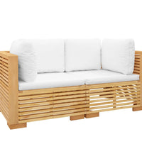 Garten-Ecksofas mit Kissen 2 Stk. Massivholz Teak