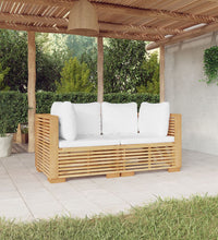 Garten-Ecksofas mit Kissen 2 Stk. Massivholz Teak