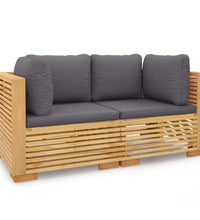 Garten-Ecksofas mit Kissen 2 Stk. Massivholz Teak