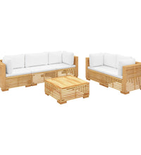 6-tlg. Garten-Lounge-Set mit Kissen Massivholz Teak