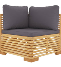 9-tlg. Garten-Lounge-Set mit Kissen Massivholz Teak