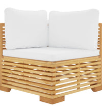 6-tlg. Garten-Lounge-Set mit Kissen Massivholz Teak