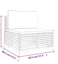 5-tlg. Garten-Lounge-Set mit Kissen Massivholz Teak