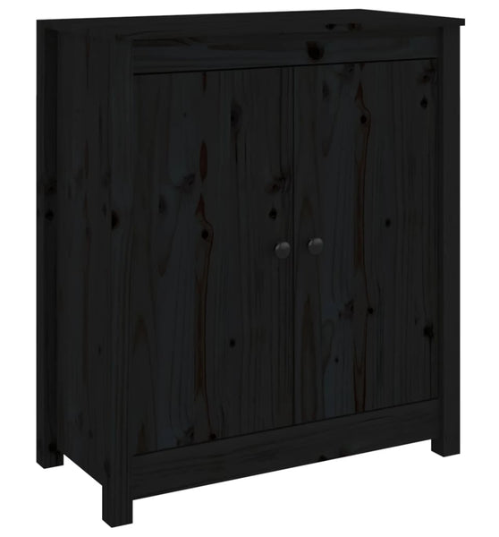 Sideboard Schwarz 70x35x80 cm Massivholz Kiefer