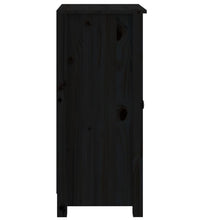 Sideboards 2 Stk. Schwarz 39x35x80 cm Massivholz Kiefer