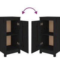 Sideboards 2 Stk. Schwarz 39x35x80 cm Massivholz Kiefer