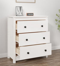 Sideboard Weiß 70x35x80 cm Massivholz Kiefer