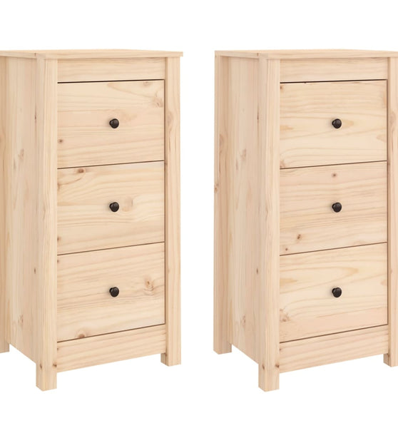 Sideboards 2 Stk. 40x35x80 cm Massivholz Kiefer