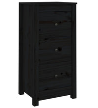 Sideboard Schwarz 40x35x80 cm Massivholz Kiefer