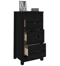 Sideboard Schwarz 40x35x80 cm Massivholz Kiefer