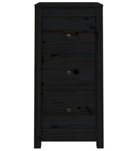 Sideboards 2 Stk. Schwarz 40x35x80 cm Massivholz Kiefer
