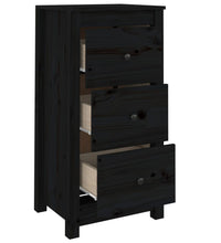 Sideboards 2 Stk. Schwarz 40x35x80 cm Massivholz Kiefer