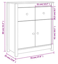 Sideboard 70x35x80 cm Massivholz Kiefer