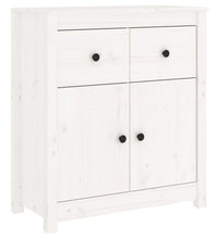 Sideboard Weiß 70x35x80 cm Massivholz Kiefer