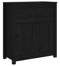 Sideboard Schwarz 70x35x80 cm Massivholz Kiefer