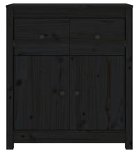 Sideboard Schwarz 70x35x80 cm Massivholz Kiefer