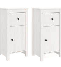 Sideboards 2 Stk. Weiß 40x35x80 cm Massivholz Kiefer