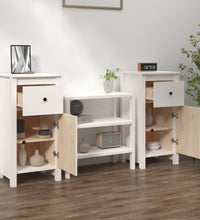 Sideboards 2 Stk. Weiß 40x35x80 cm Massivholz Kiefer
