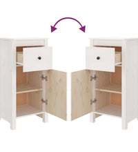 Sideboards 2 Stk. Weiß 40x35x80 cm Massivholz Kiefer