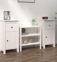 Sideboards 2 Stk. Weiß 40x35x80 cm Massivholz Kiefer