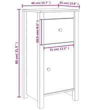 Sideboard Grau 40x35x80 cm Massivholz Kiefer