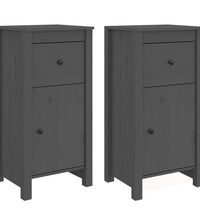 Sideboards 2 Stk. Grau 40x35x80 cm Massivholz Kiefer