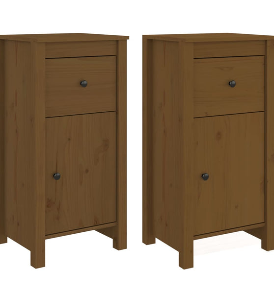 Sideboards 2 Stk. Honigbraun 40x35x80 cm Massivholz Kiefer