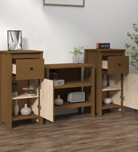 Sideboards 2 Stk. Honigbraun 40x35x80 cm Massivholz Kiefer