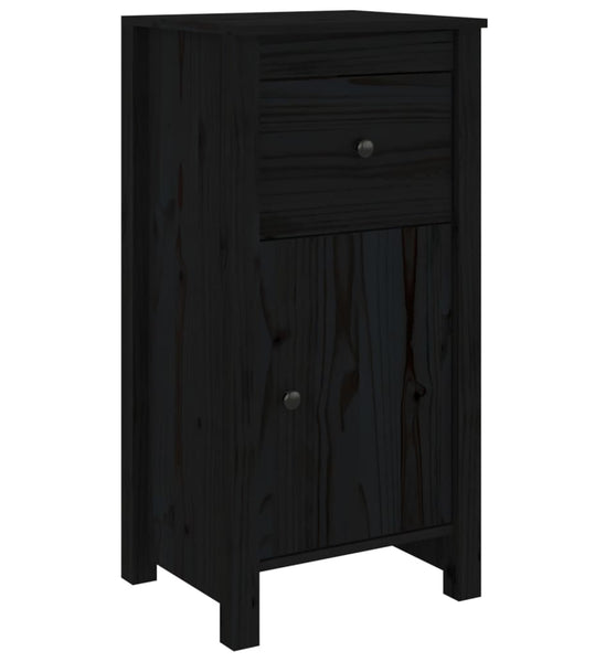 Sideboard Schwarz 40x35x80 cm Massivholz Kiefer