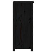 Sideboards 2 Stk. Schwarz 40x35x80 cm Massivholz Kiefer