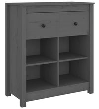 Sideboard Grau 70x35x80 cm Massivholz Kiefer