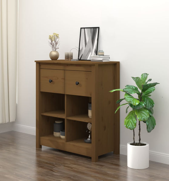 Sideboard Honigbraun 70x35x80 cm Massivholz Kiefer