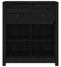 Sideboard Schwarz 70x35x80 cm Massivholz Kiefer