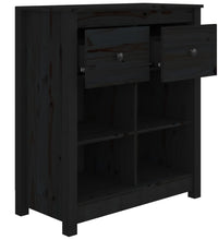 Sideboard Schwarz 70x35x80 cm Massivholz Kiefer