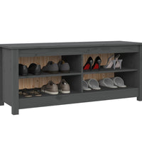 Schuhbank Grau 110x38x45,5 cm Massivholz Kiefer