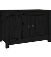 Schuhschrank Schwarz 70x38x45,5 cm Massivholz Kiefer