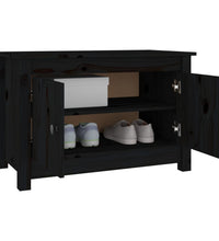 Schuhschrank Schwarz 70x38x45,5 cm Massivholz Kiefer