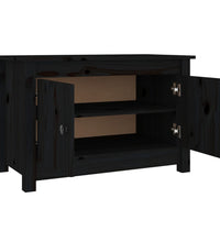 Schuhschrank Schwarz 70x38x45,5 cm Massivholz Kiefer